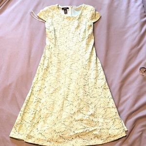 Bluish- green dress - with lace overlay